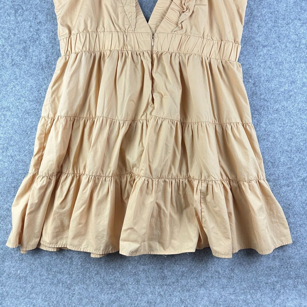 Abercrombie Fitch Tiered Mini Dress Womens XLT Tall Orange Ruffle Deep V Neck - Picture 8 of 16